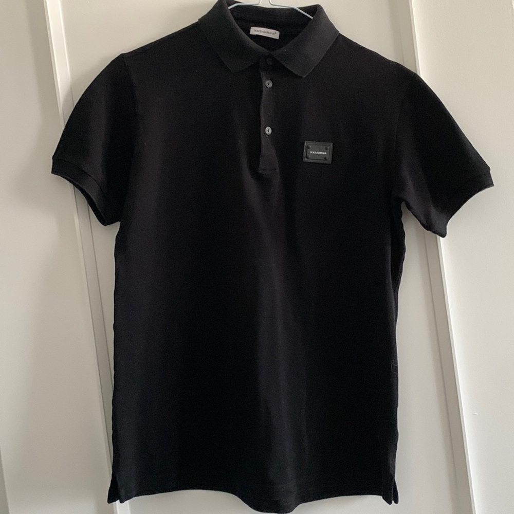 Authentic Dolce@Gabbana Cotton Black Kids Polo Shirt sz 11-12
